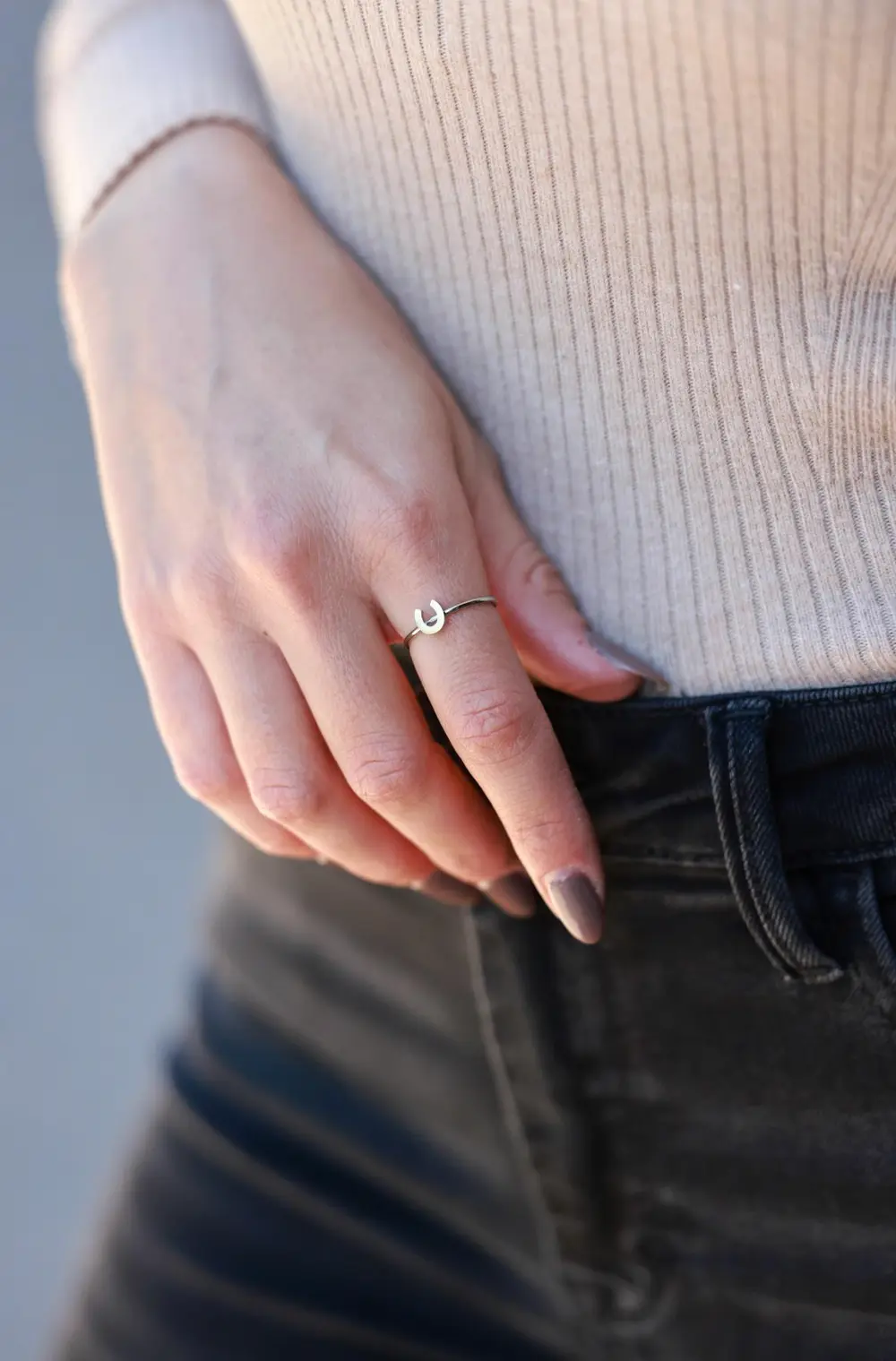 Horseshoe Stacking Ring - Silver