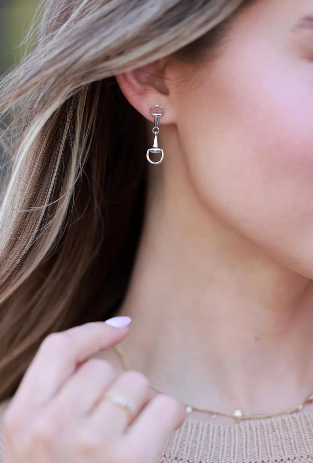 Madison Bit Earrings - Silver