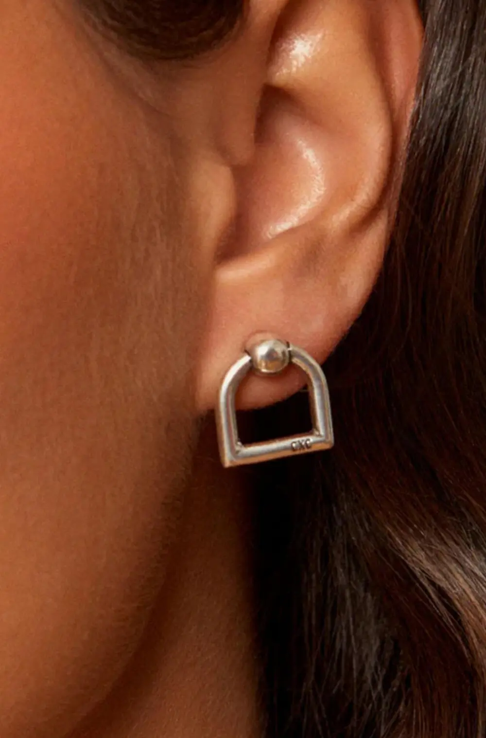 Maya Stirrup Earrings - Silver
