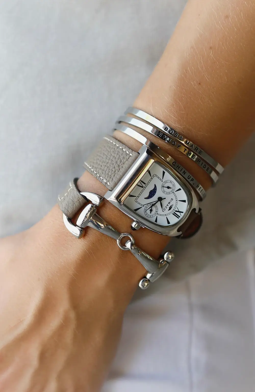 Alba Snaffle Bracelet - Taupe