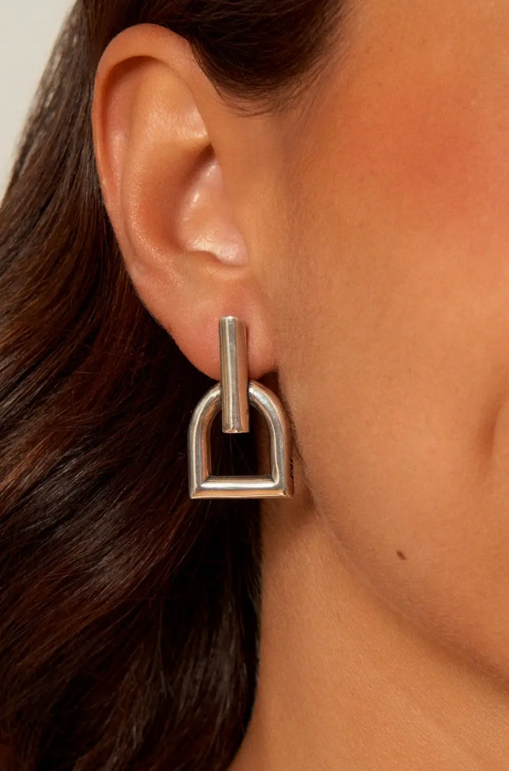 Hallie Stirrup Earrings - Silver