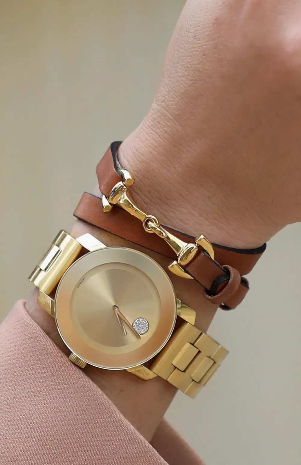 Ingrid Bit Wrap Bracelet - Cognac