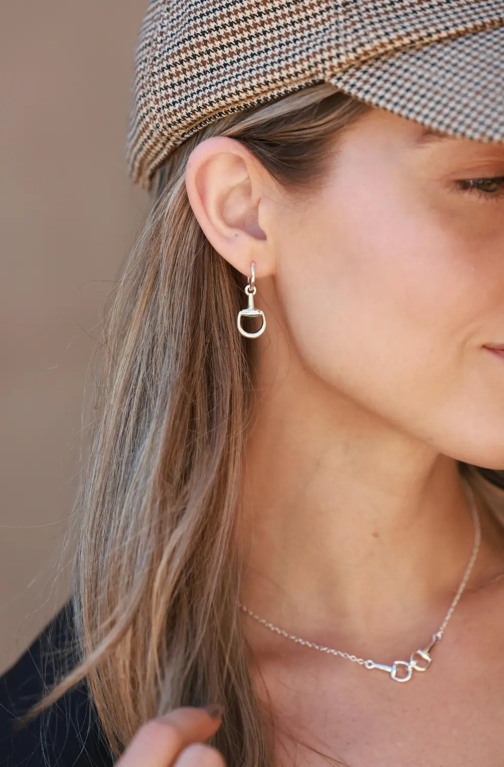 Hollis Bit Huggie Earrings - Silver