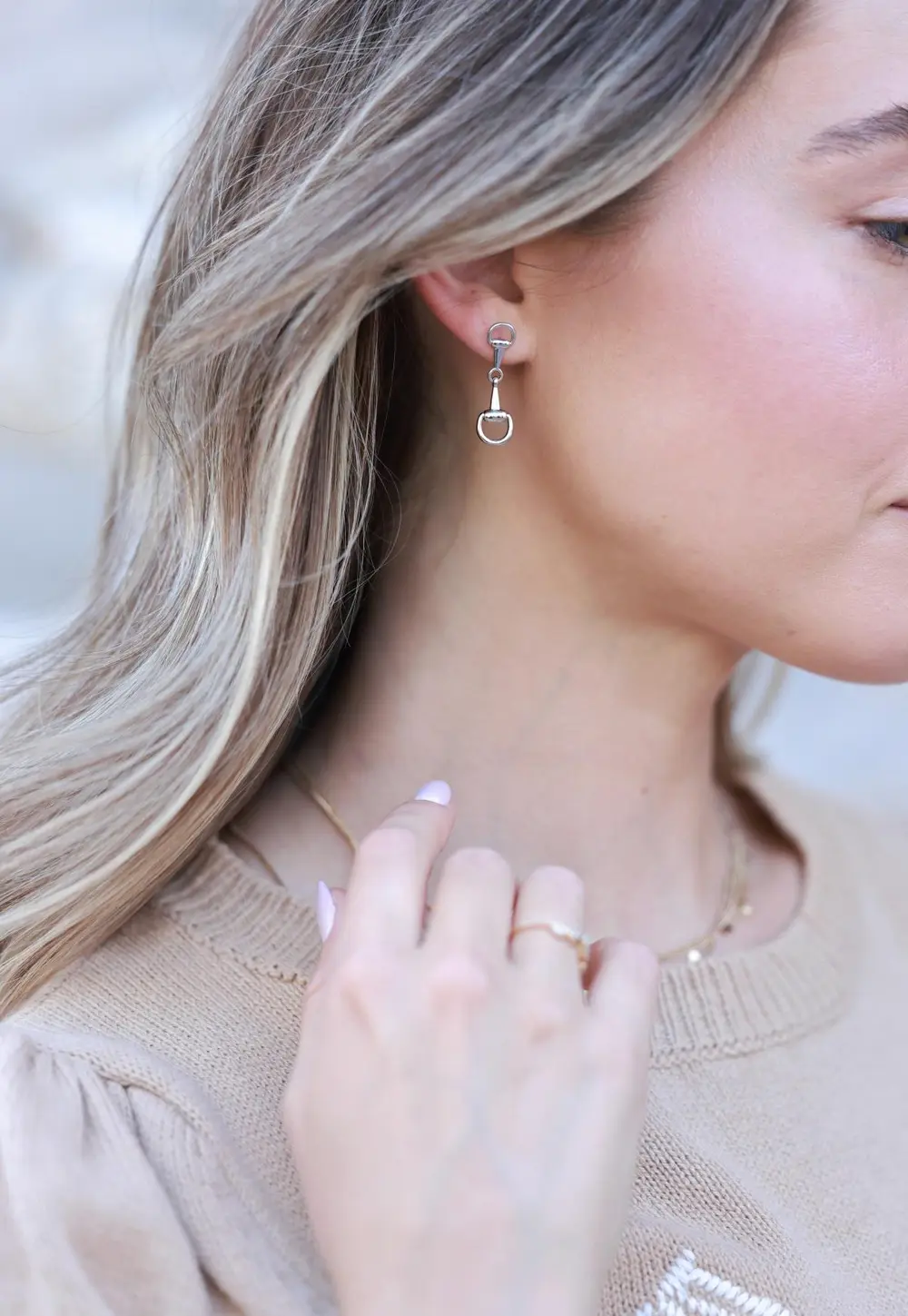 Madison Bit Earrings - Silver