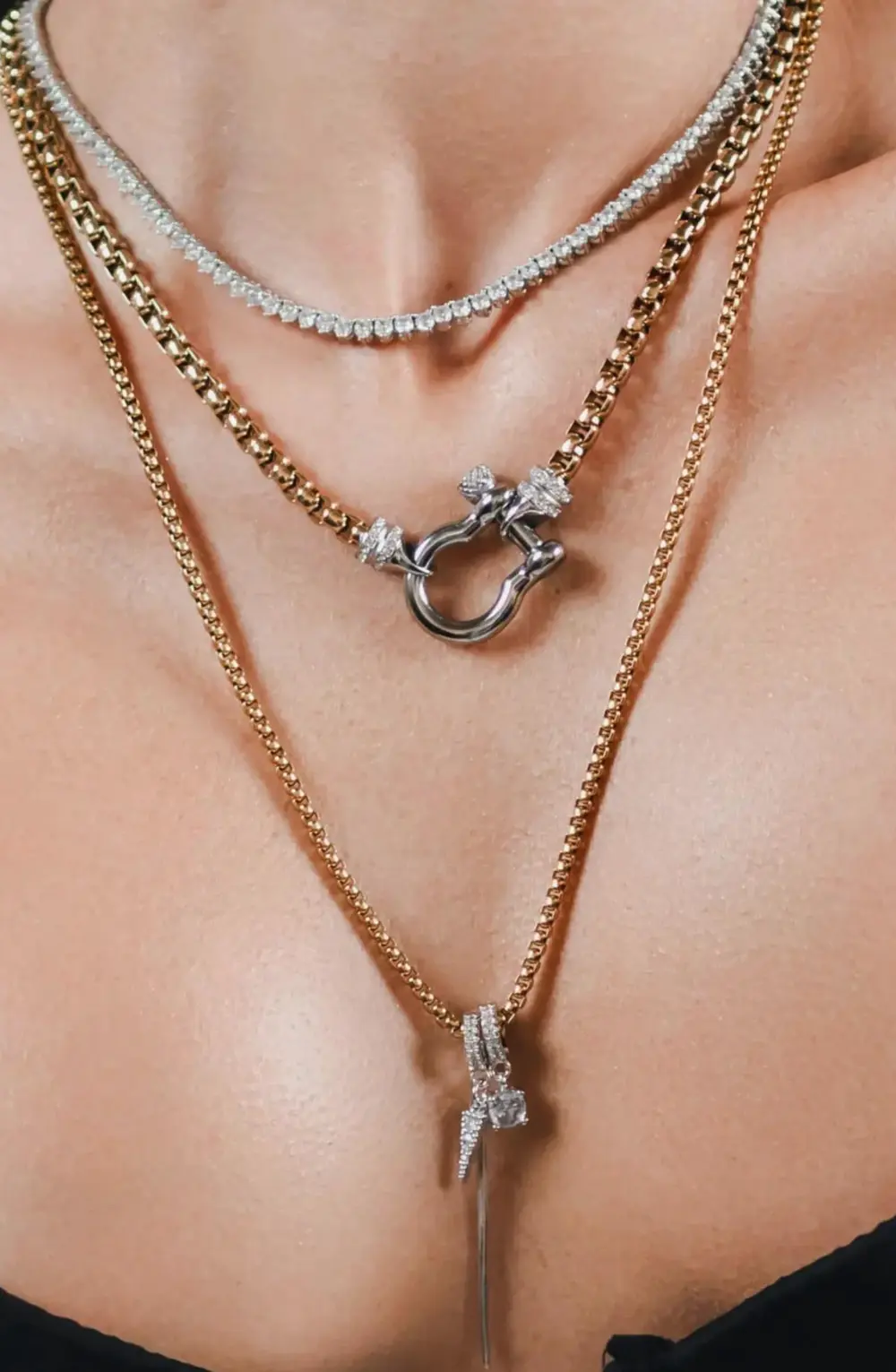 Herradura Tennis Layered Necklace Set