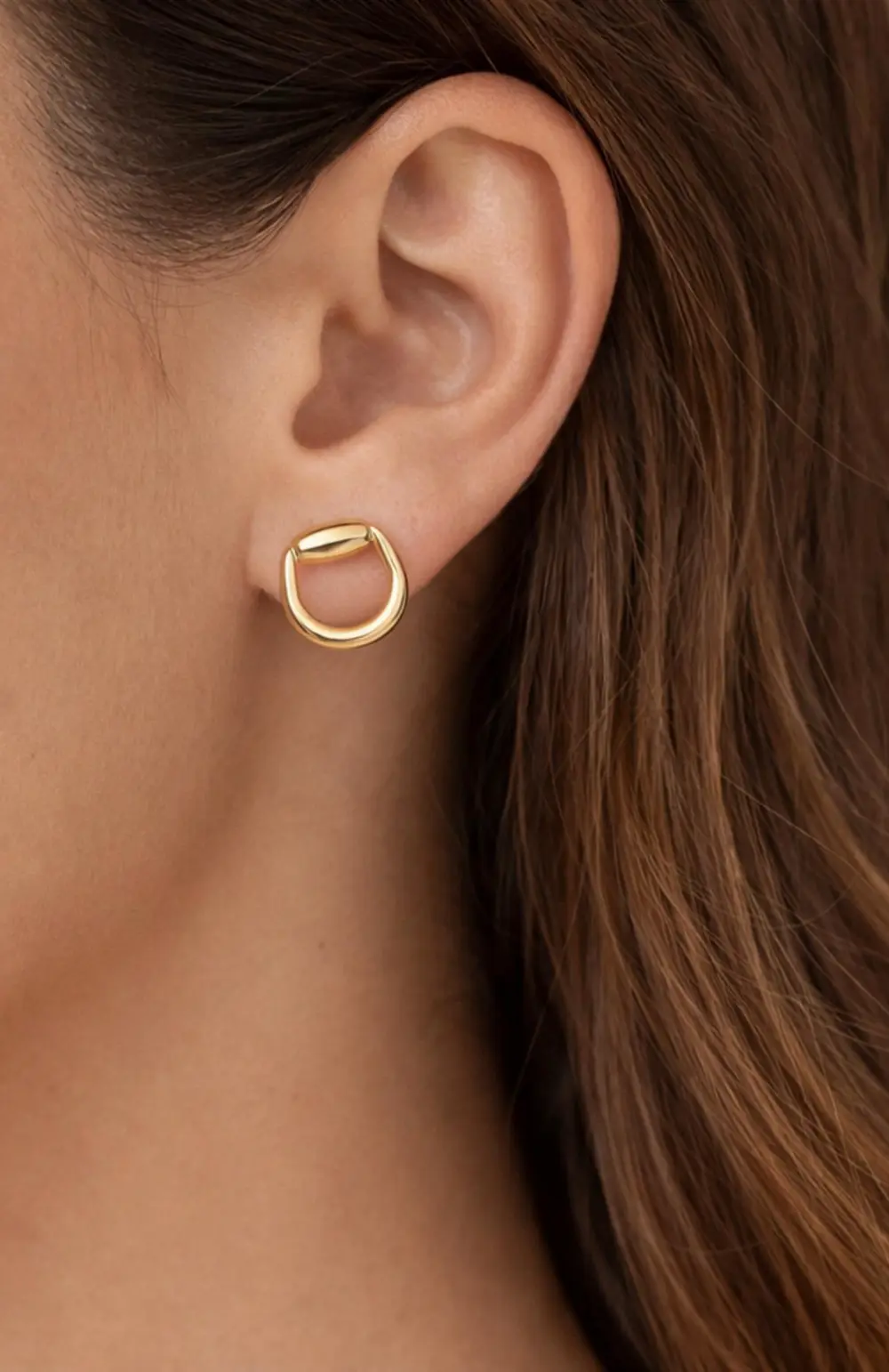 Hollis Bit Stud Earrings - Gold