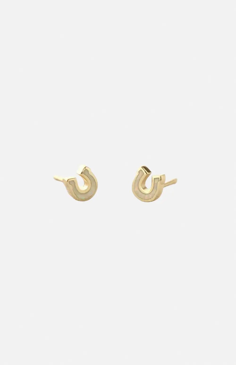 Celestial Opal Horseshoe Stud Earrings
