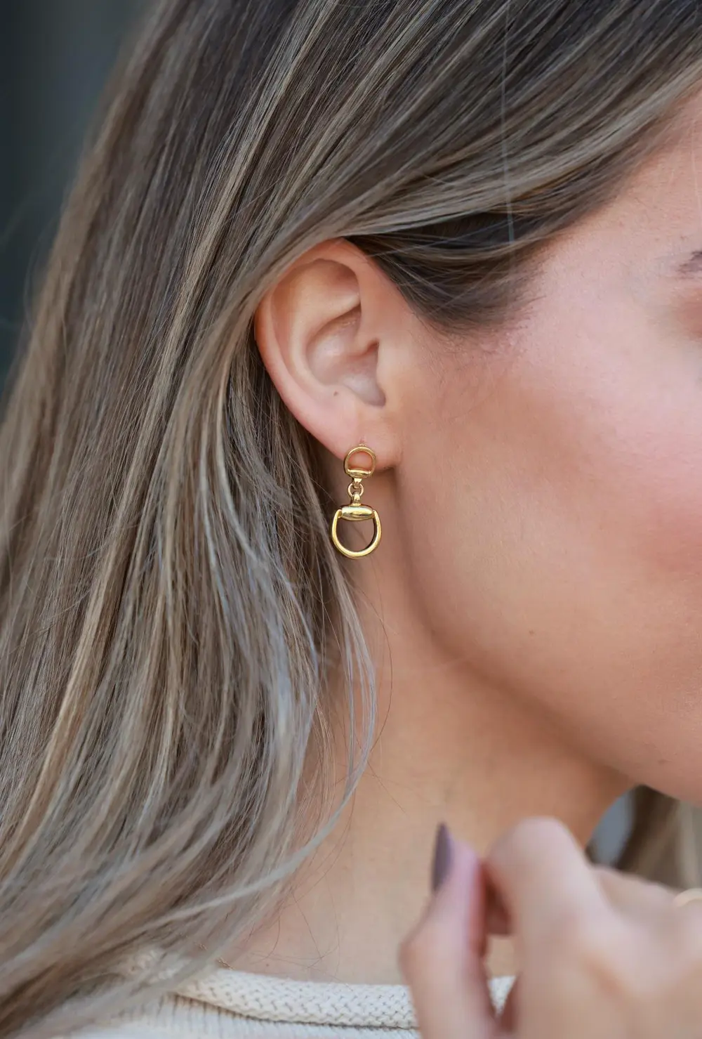 Hollis Bit Drop Earrings - Gold