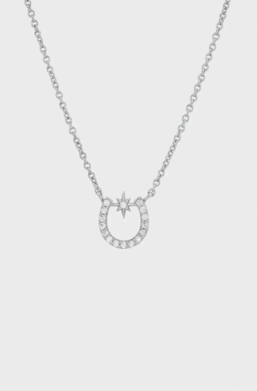 Lucky Starlight Horseshoe Necklace - Silver