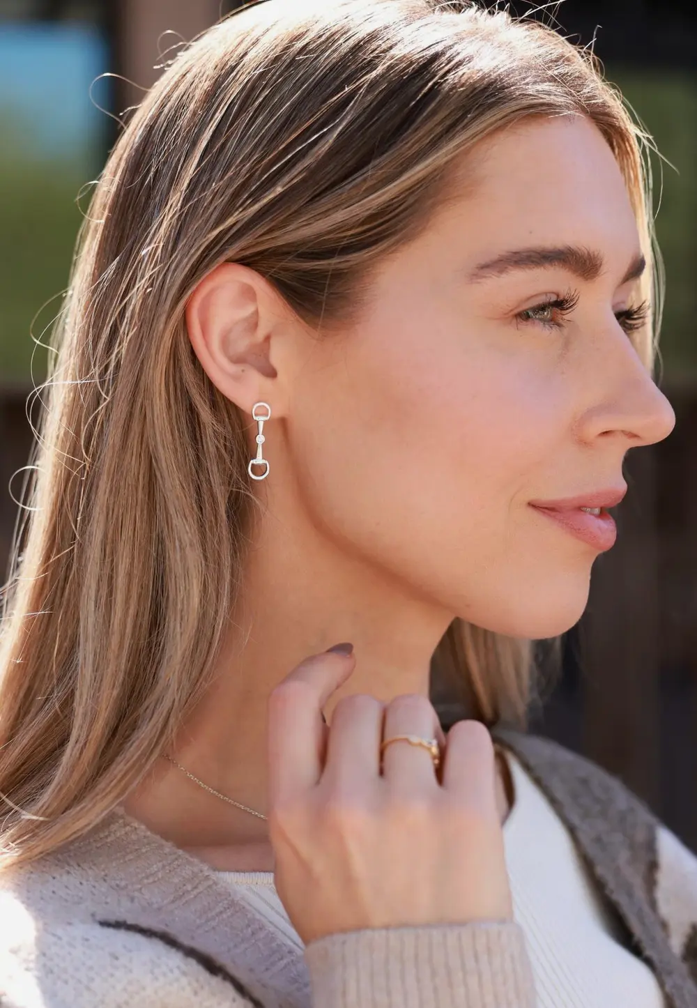 Hollis Bit Earrings - Silver