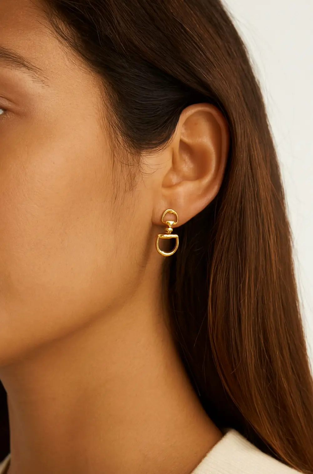Hollis Bit Drop Earrings - Gold