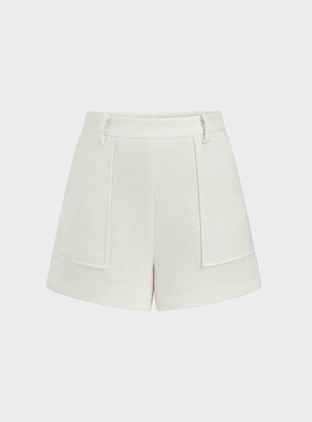 Tweed Sleeveless Metal Button Vest & Shorts Set