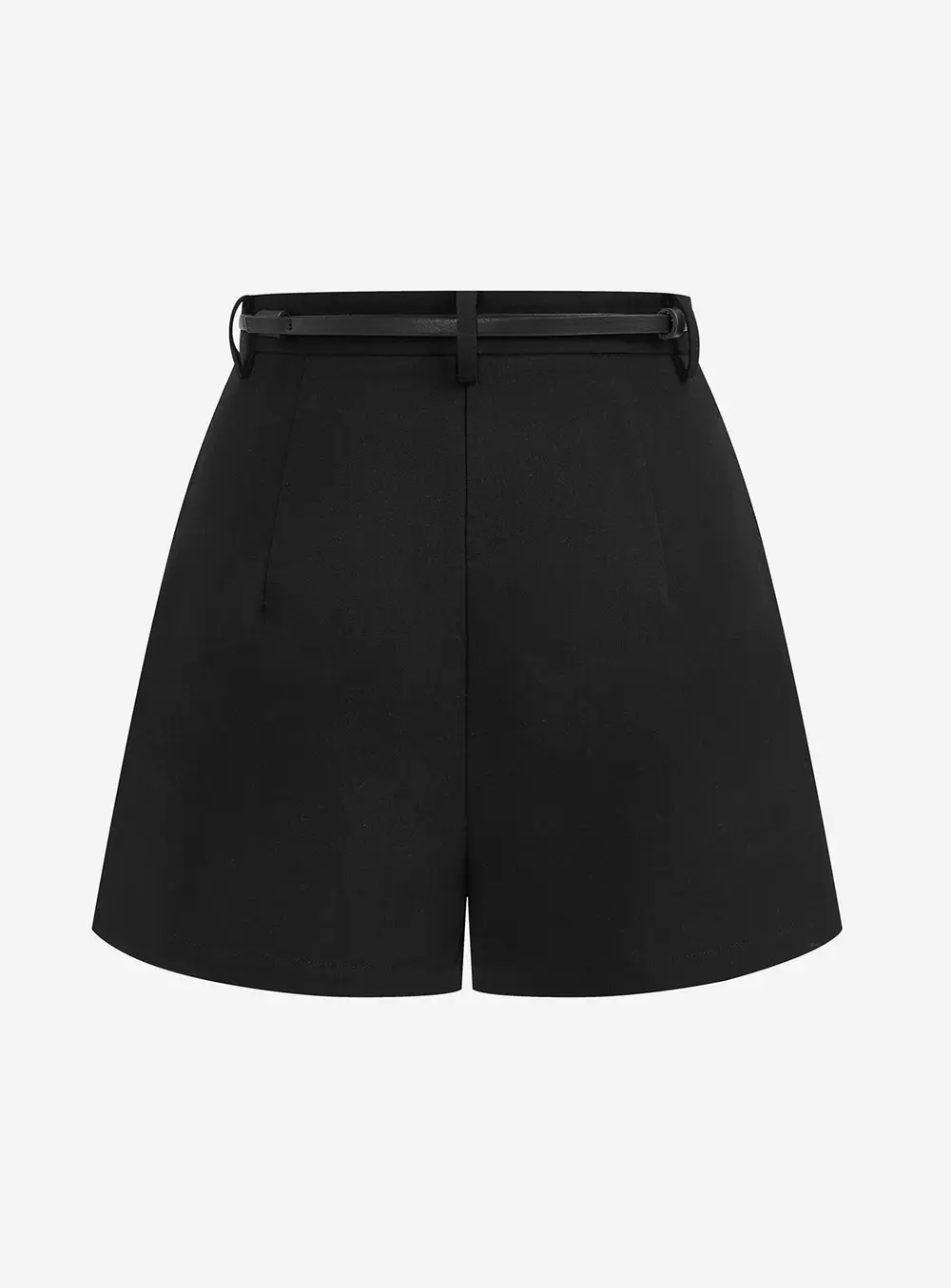 Mid-Waist Belted Casual Shorts