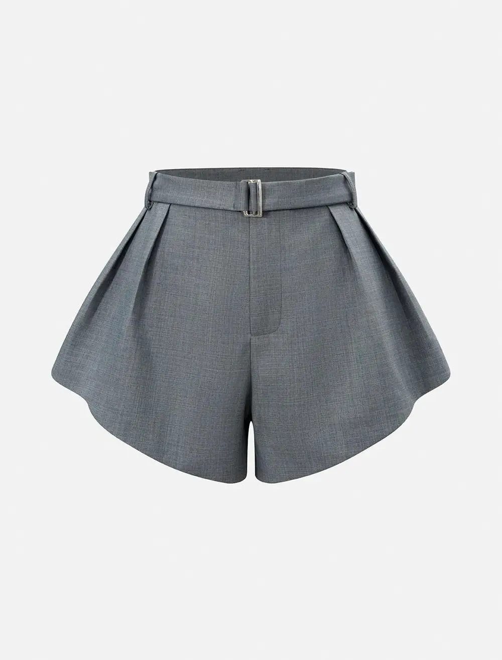 Belted Tailored Pleated Shorts