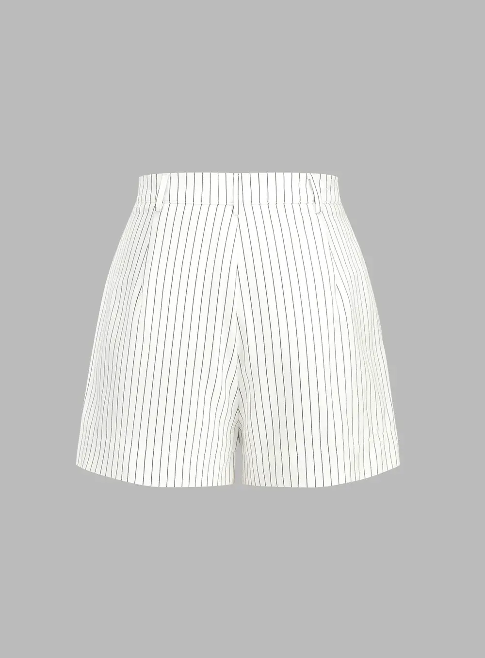 Pinstripe Asymmetric Button Vest & Shorts Set