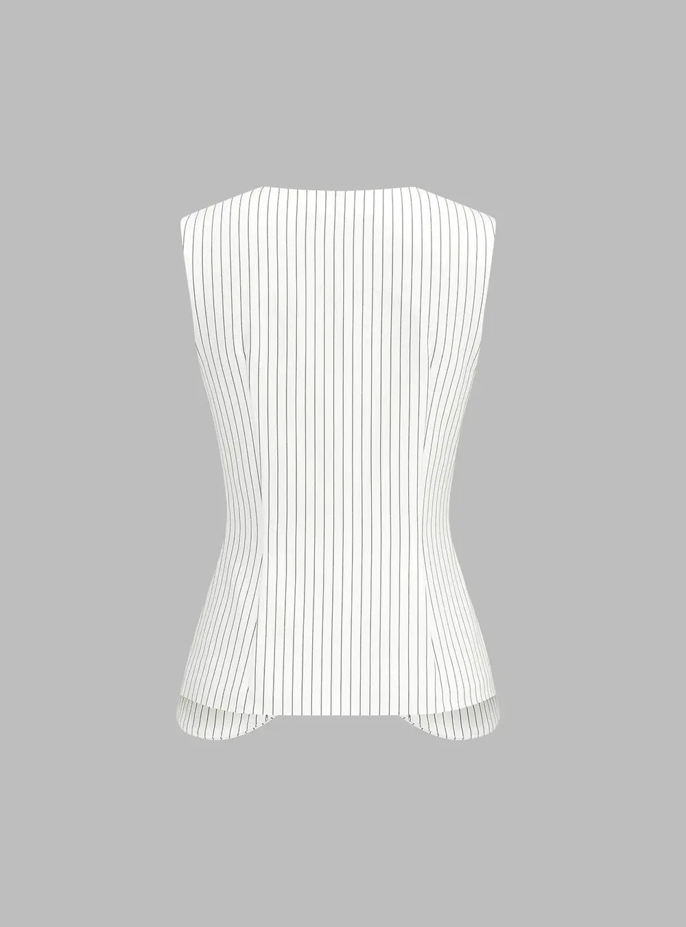 Pinstripe Asymmetric Button Vest & Shorts Set