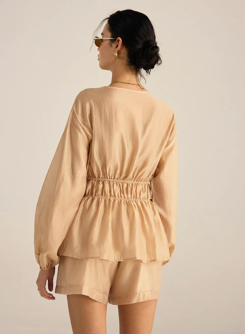 Tencel Tie-Waist Top and Shorts Set