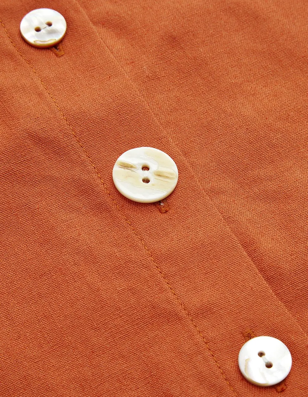 Linen Blend Shirt & Layered Hem Shorts Set