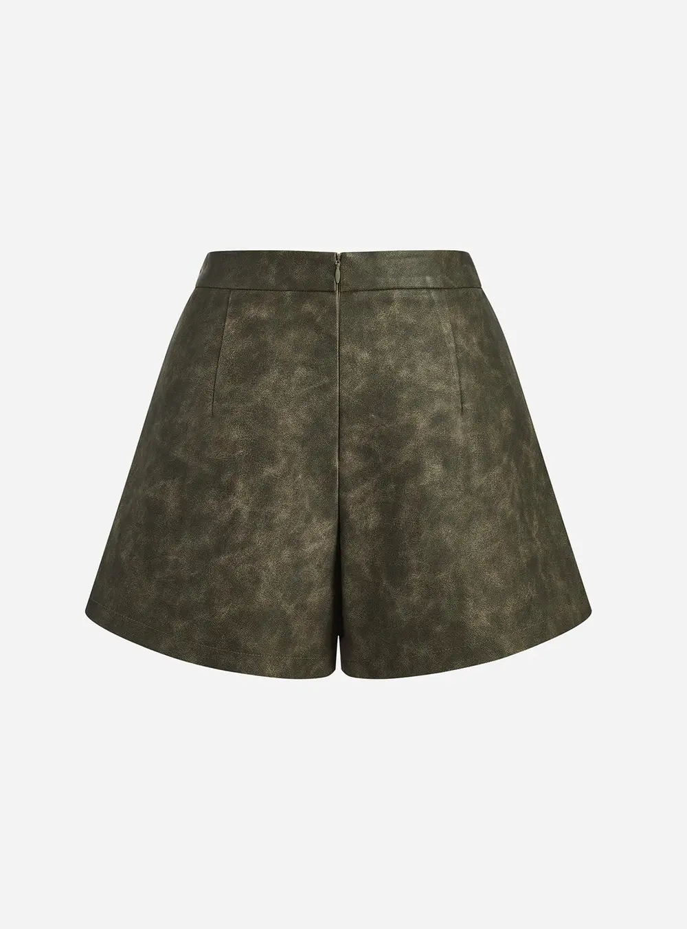 Faux Leather Pleated Shorts