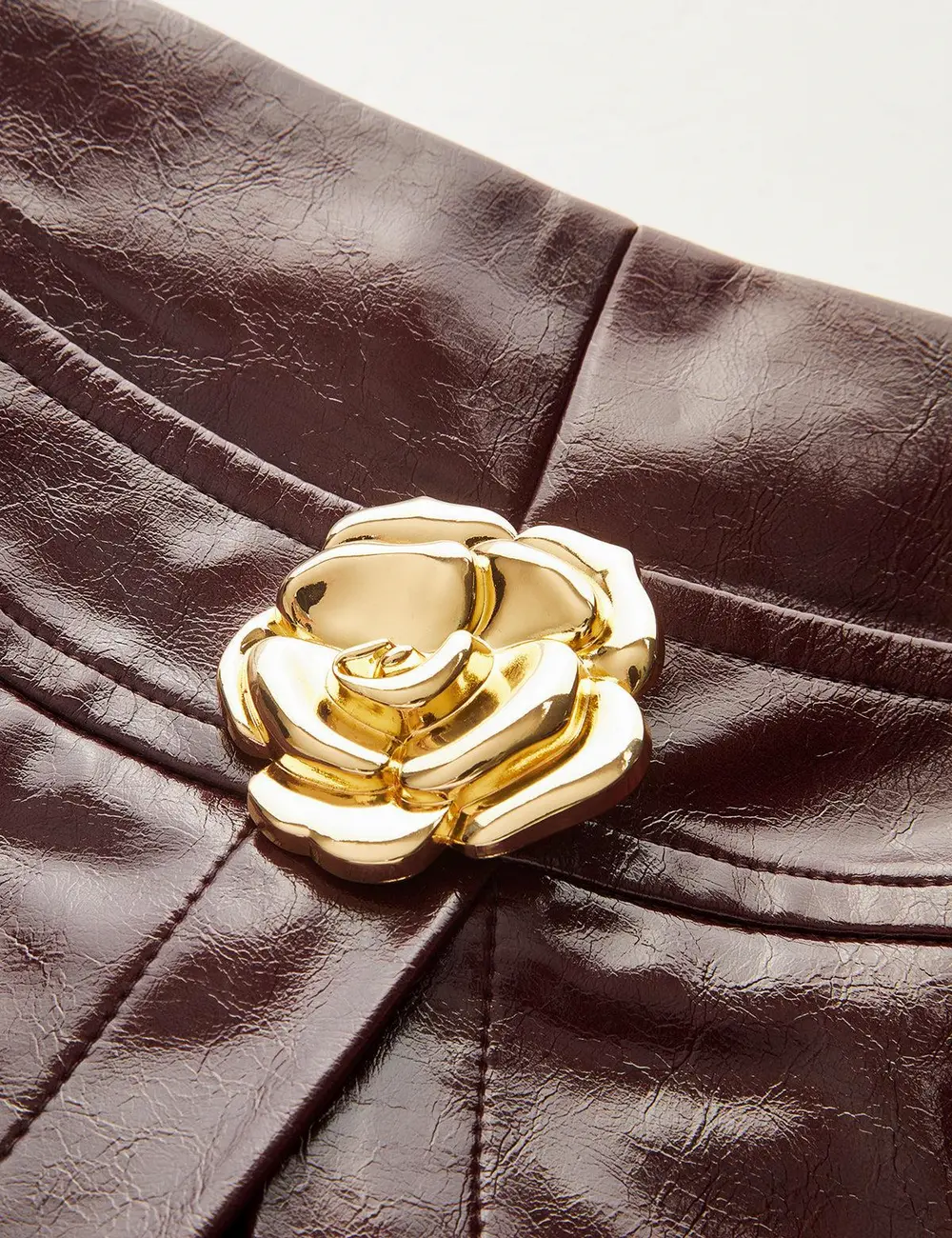 Metal Rose Faux Leather Skort