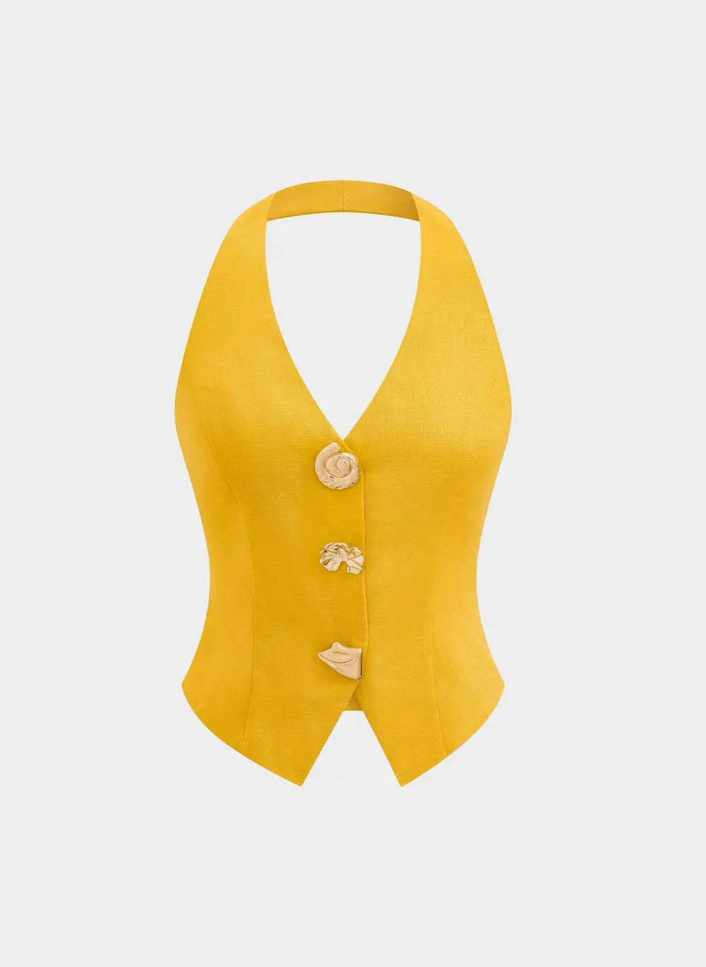 Linen Blend Halter Top & Shorts Set