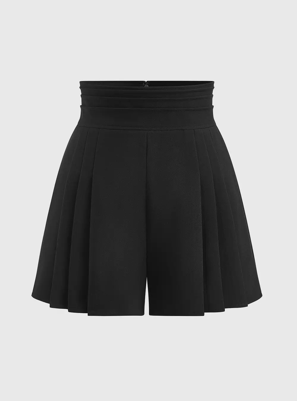 High-Waisted A-Line Pleated Shorts