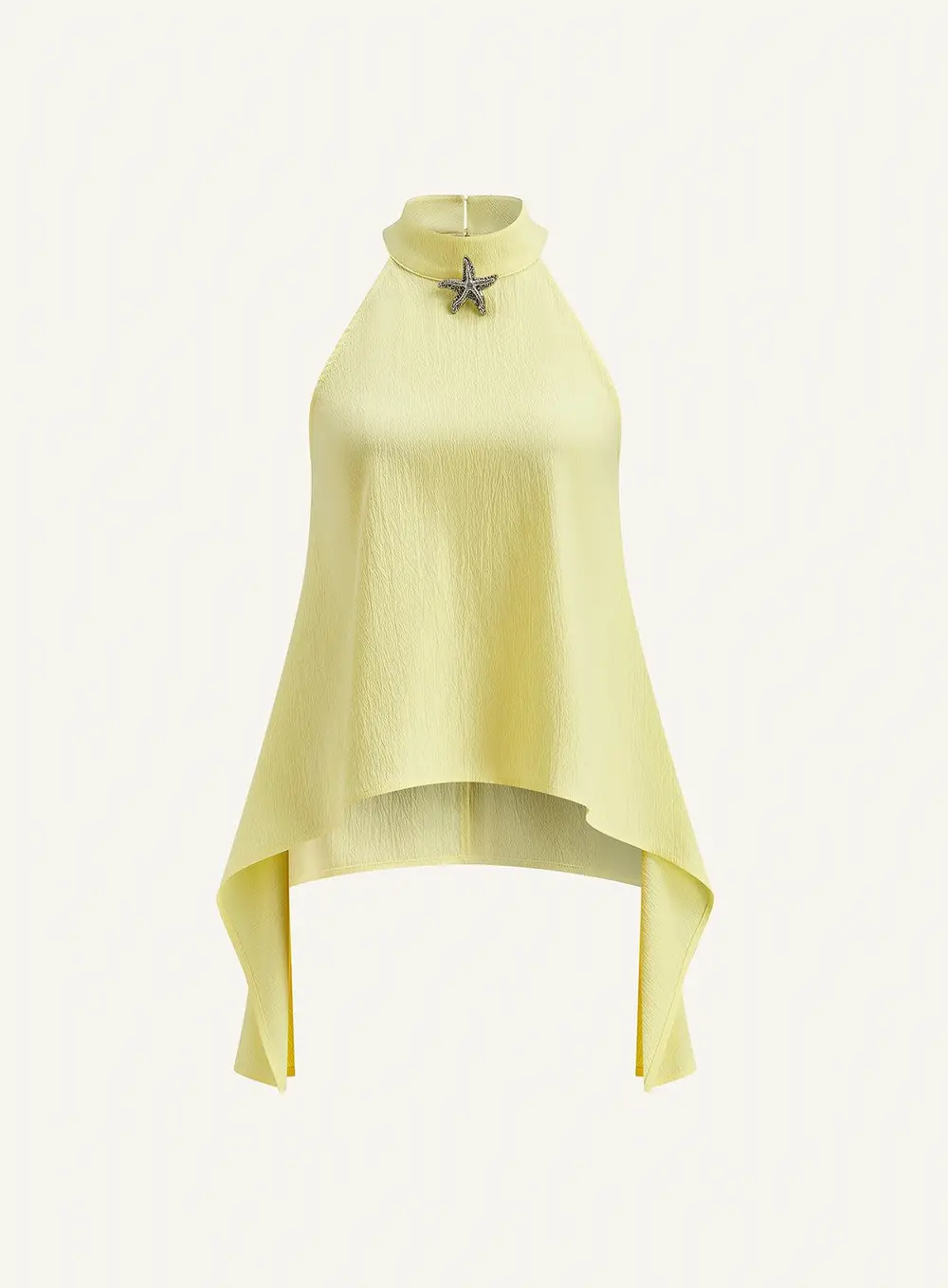 Halter Neck Asymmetric Hem Shorts Set