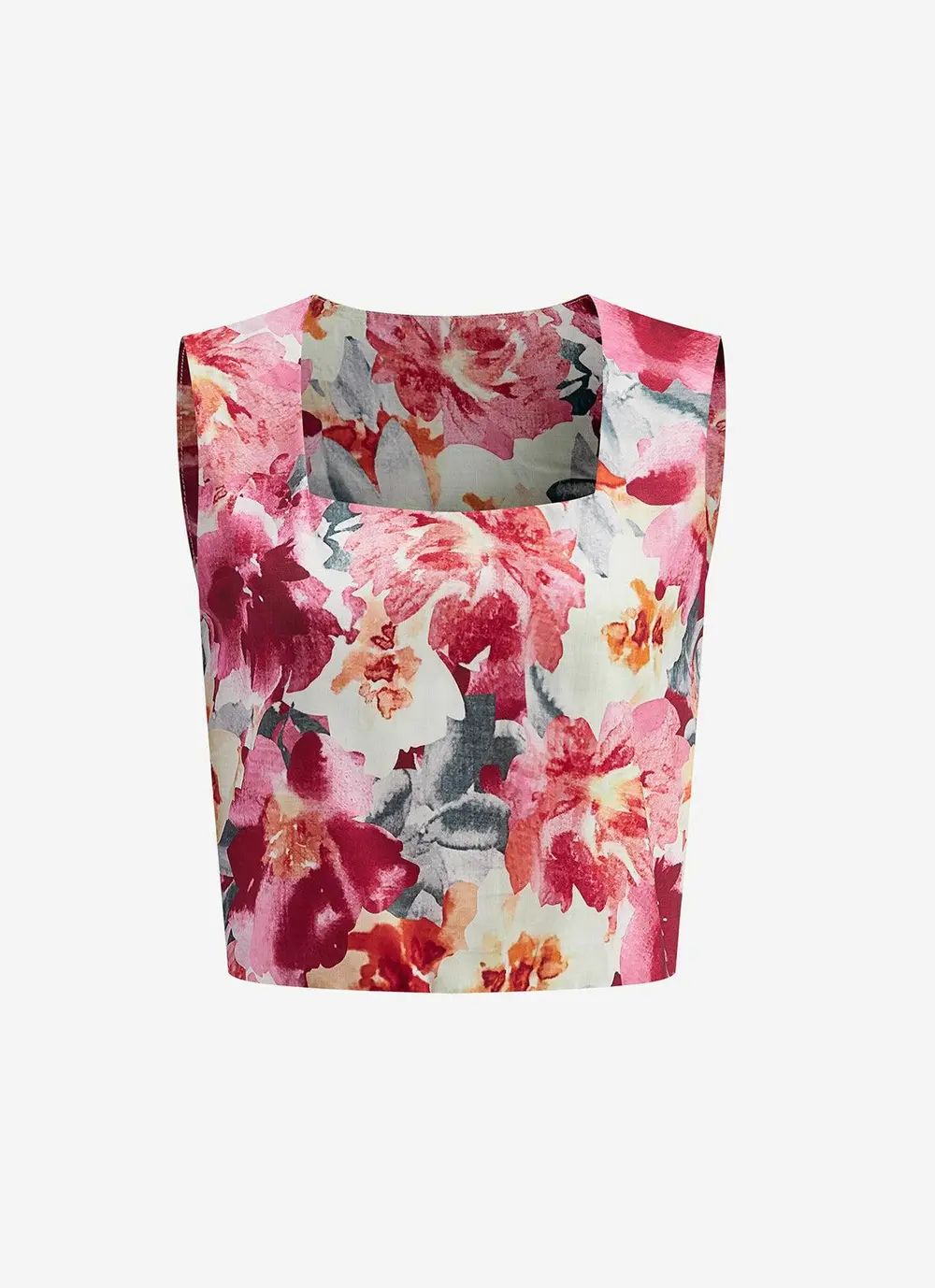 Floral Print Sleeveless Shorts Set