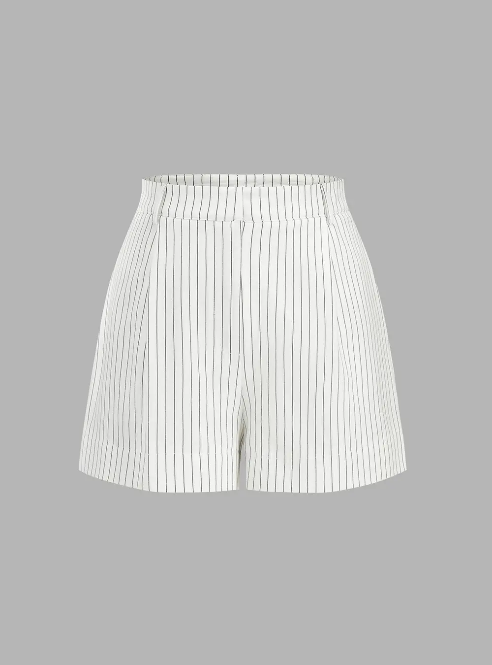 Pinstripe Asymmetric Button Vest & Shorts Set