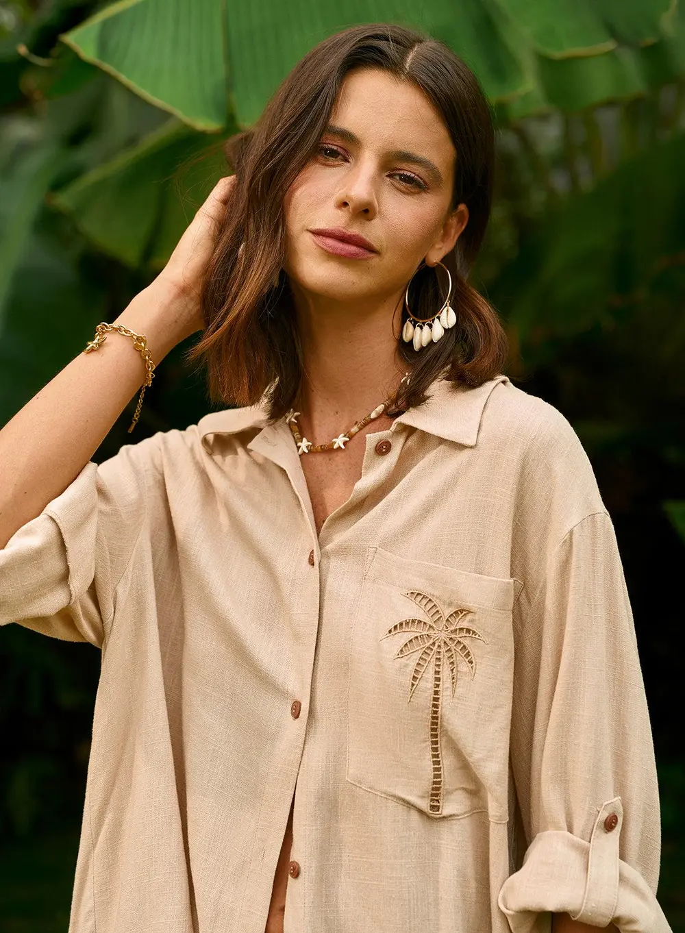 Embroidered Detail Shorts Set