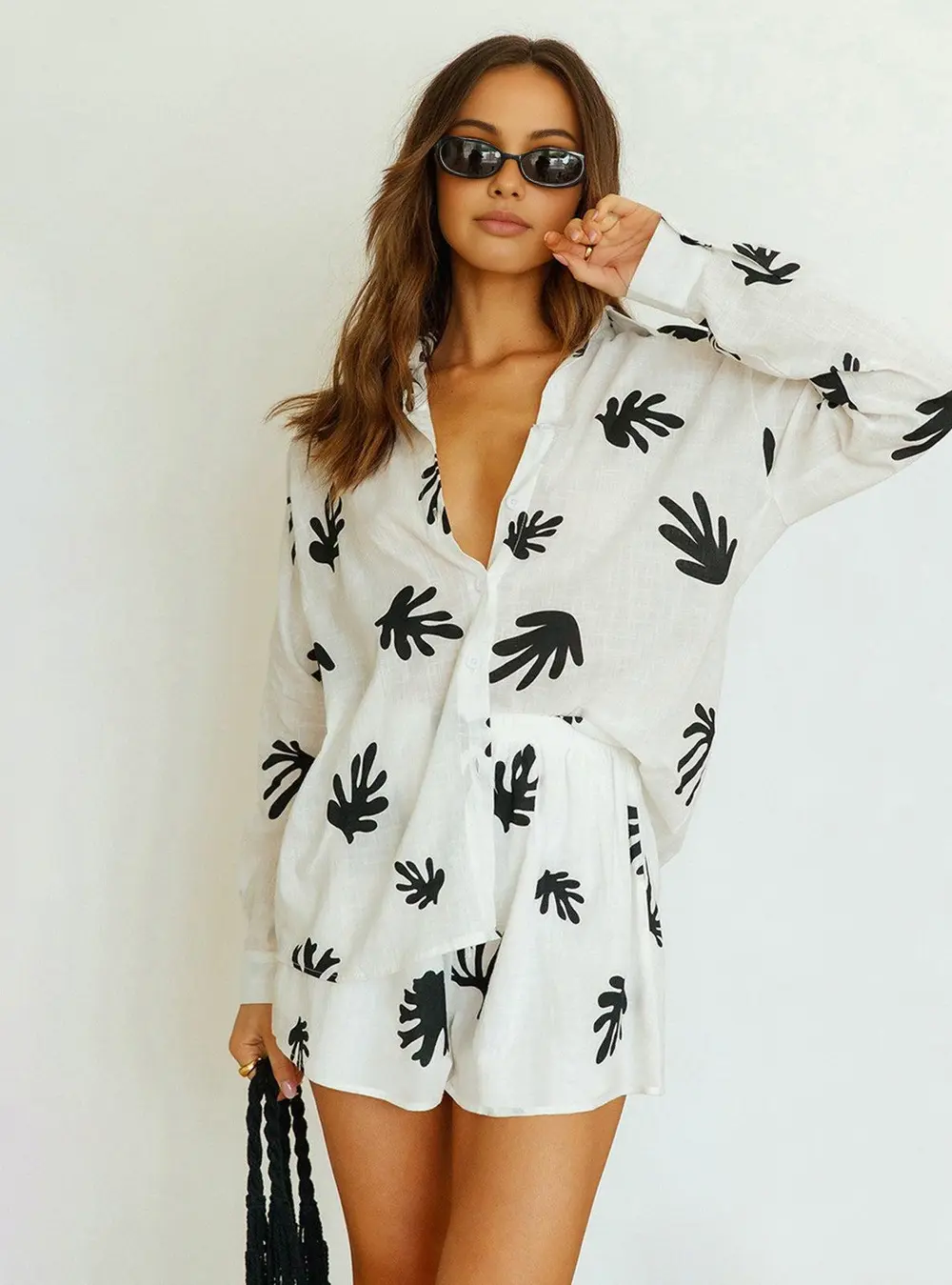 Chill Life Plant Print Shorts Set