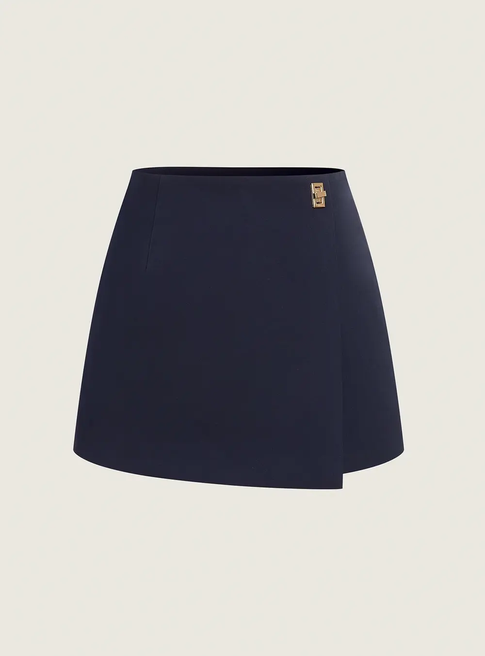 Metal Detail Asymmetric Skort
