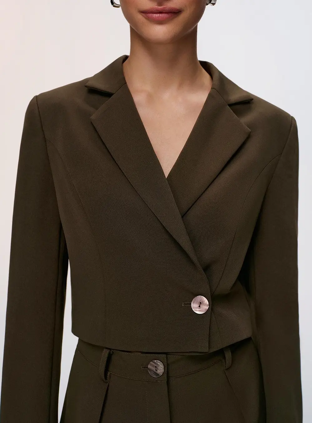 Cropped Blazer & Pleated Shorts Set