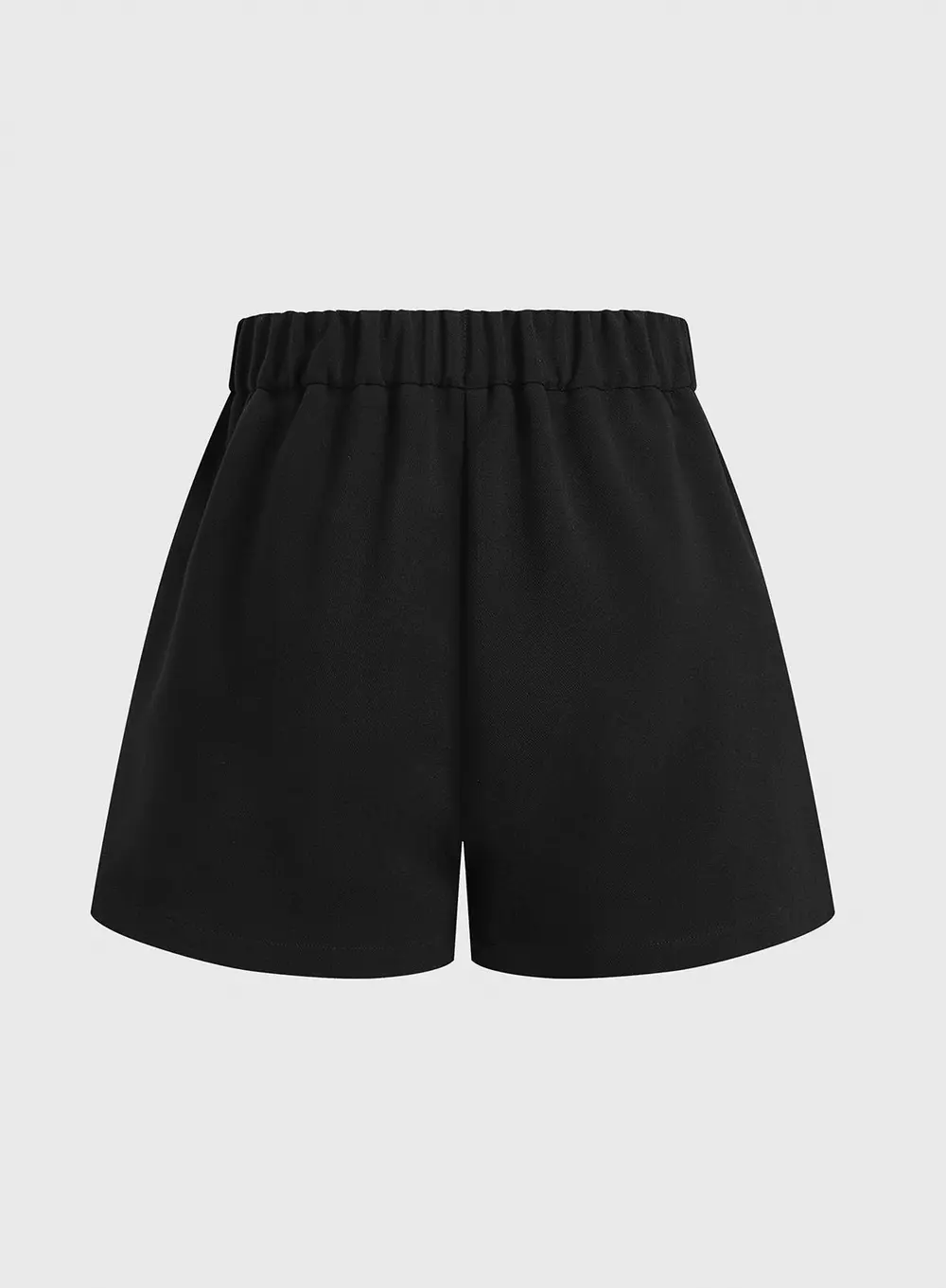 Mid Waist Metal Buckle A-Line Shorts
