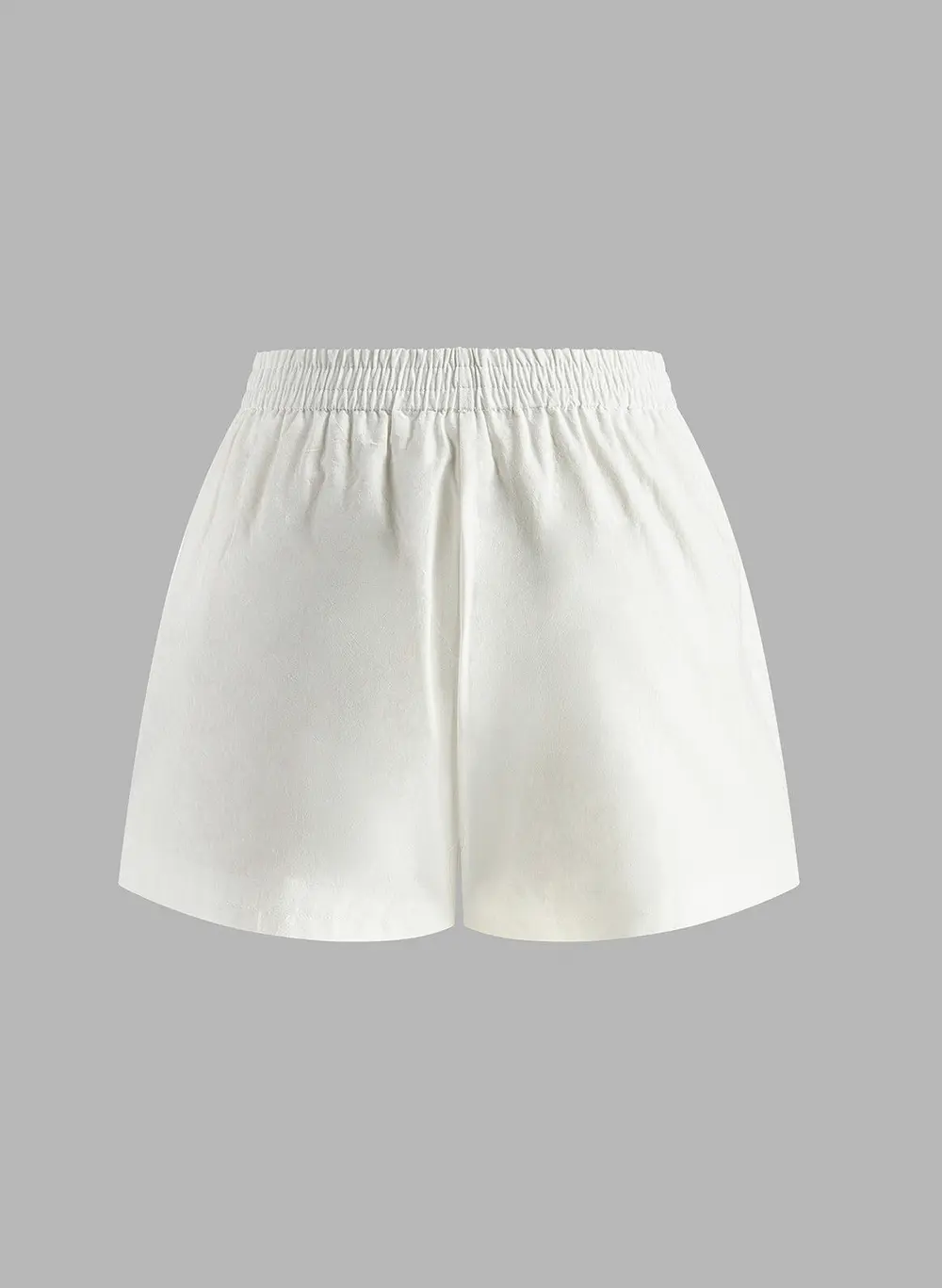 Cotton & Linen Backless Halter Top With Shorts Set