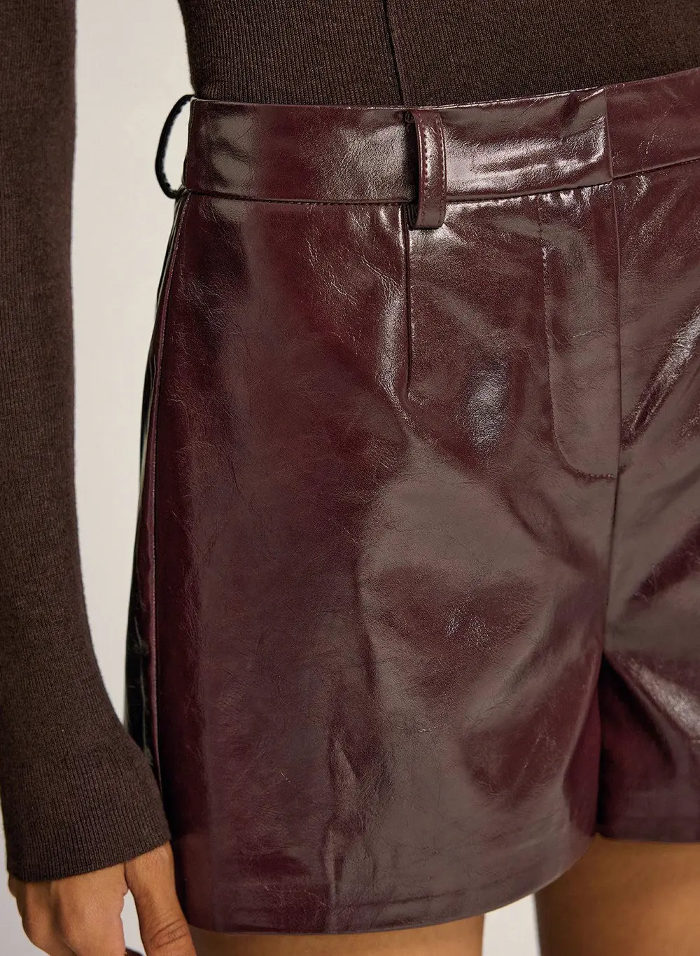 PU Leather Shorts without Belt