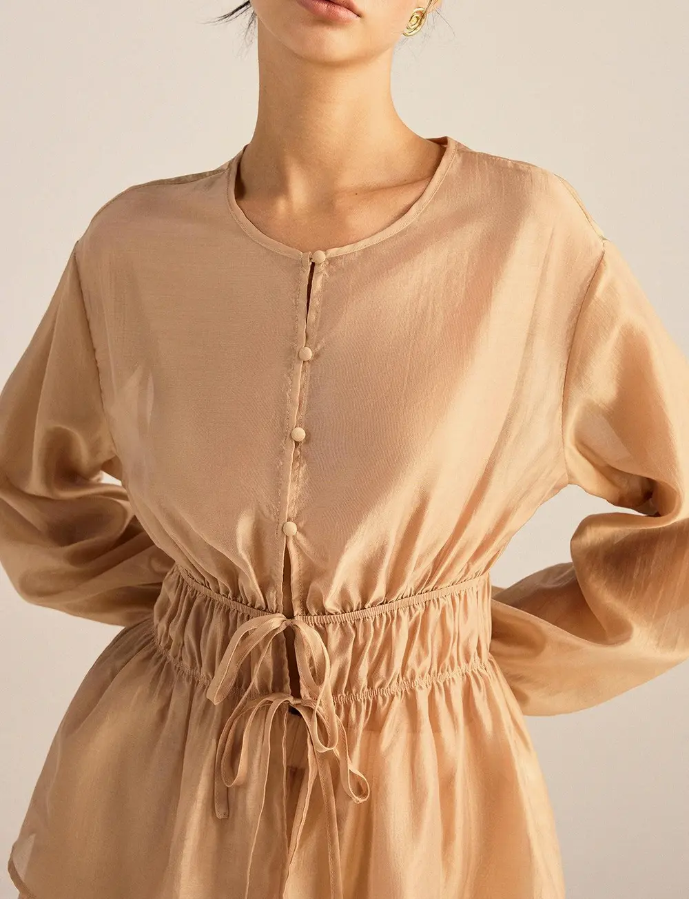 Tencel Tie-Waist Top and Shorts Set