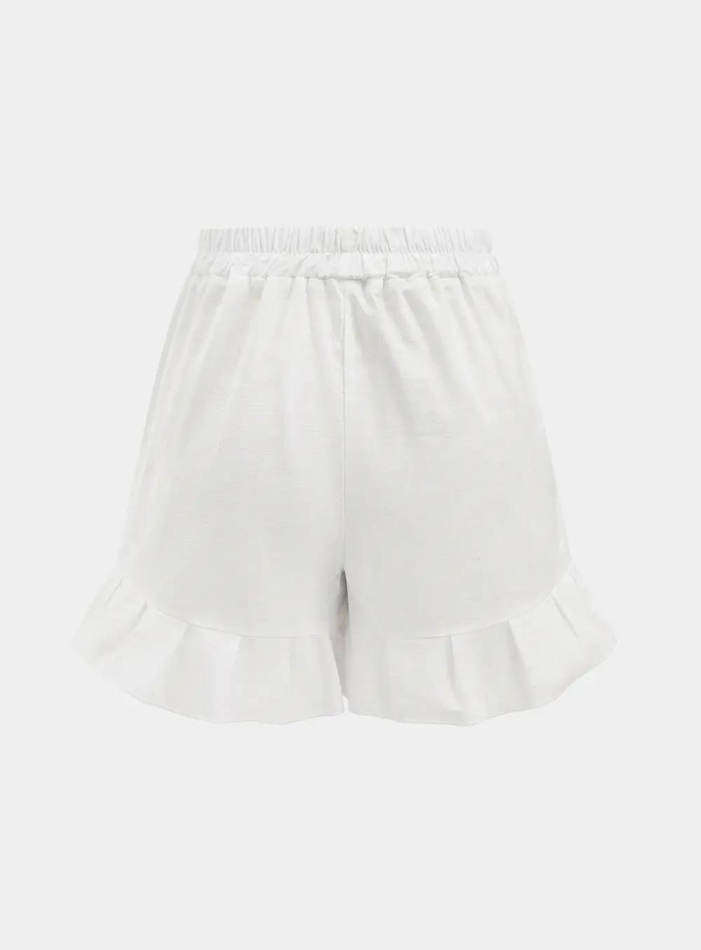 Cotton Tie-Front Blouse & Ruffled Shorts Set