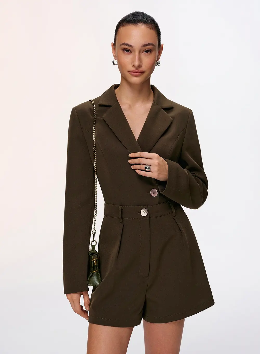 Cropped Blazer & Pleated Shorts Set