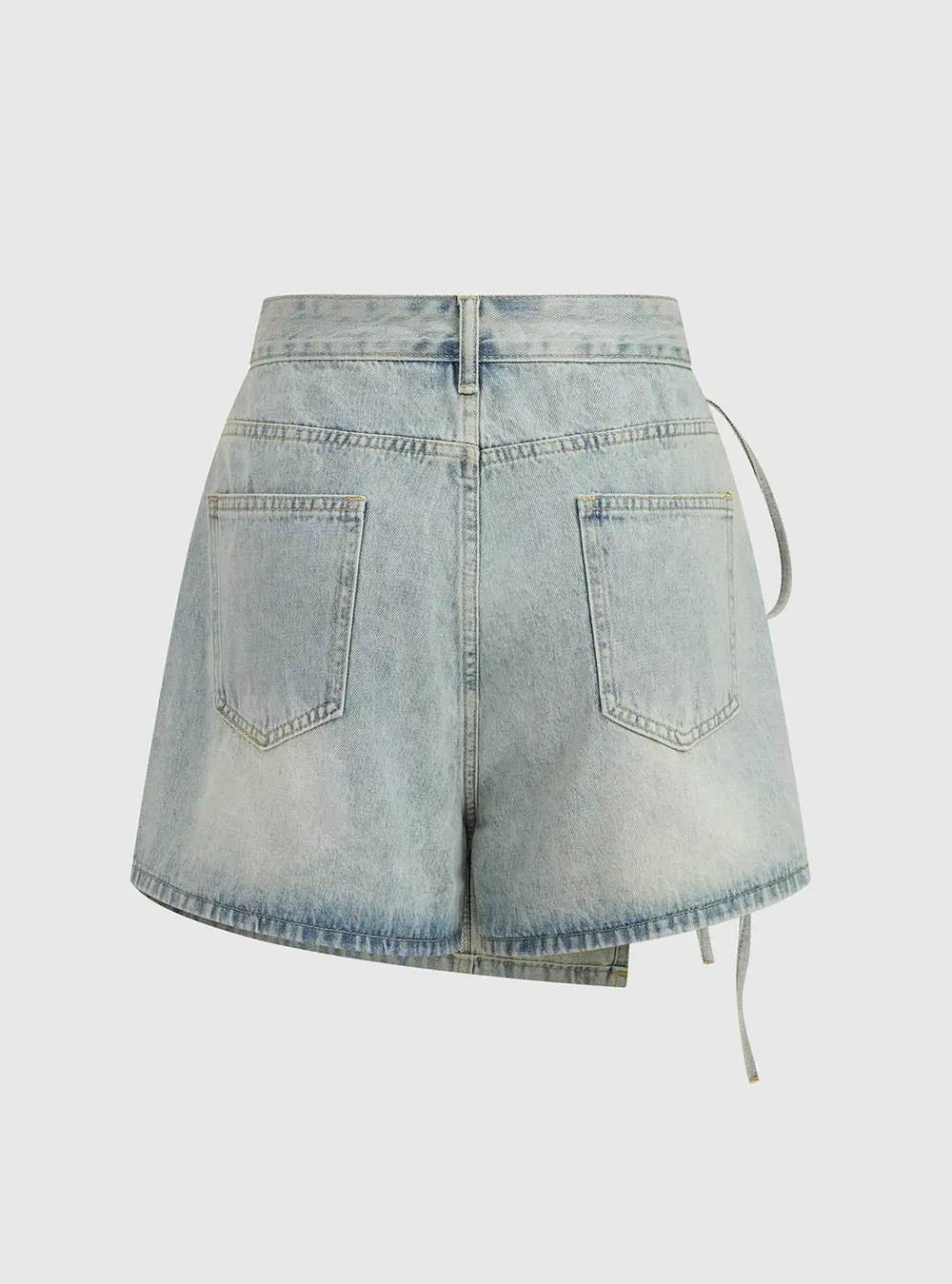 Denim Wrap Front Skort
