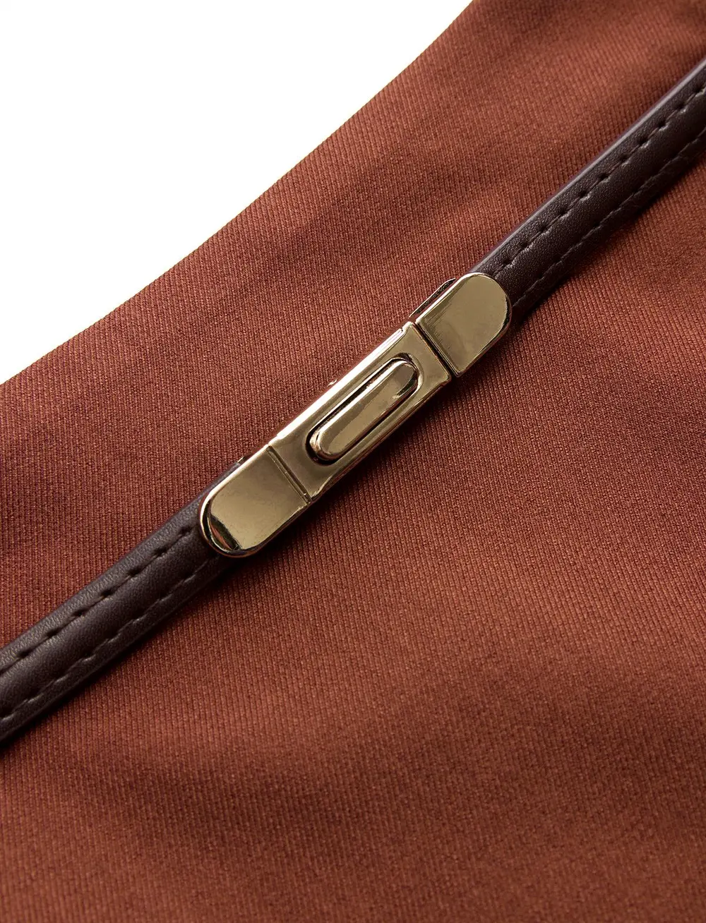 Belted Asymmetric Mid-Waist Skort