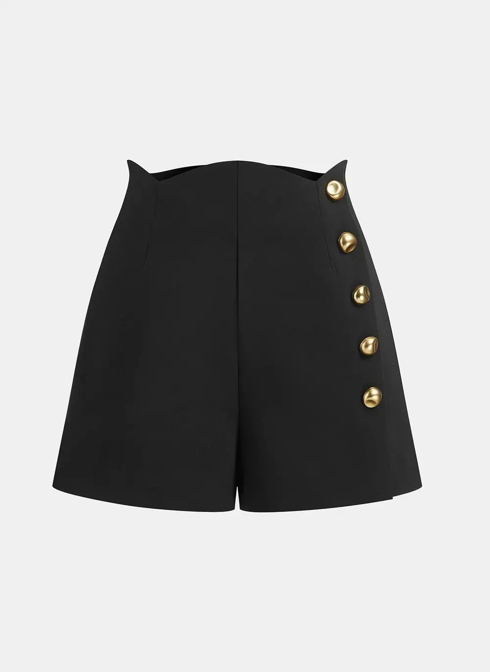 Metal Detail High-Waist Shorts
