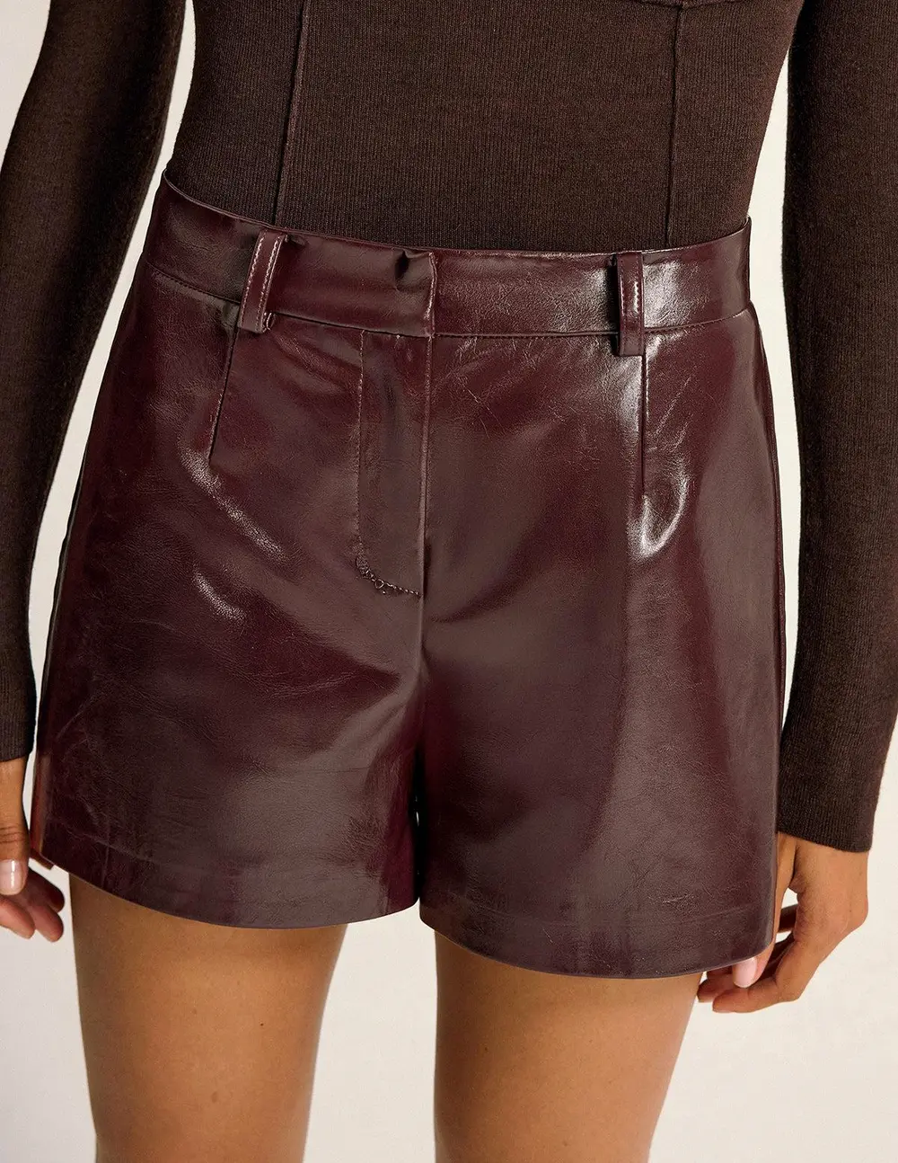 PU Leather Shorts without Belt