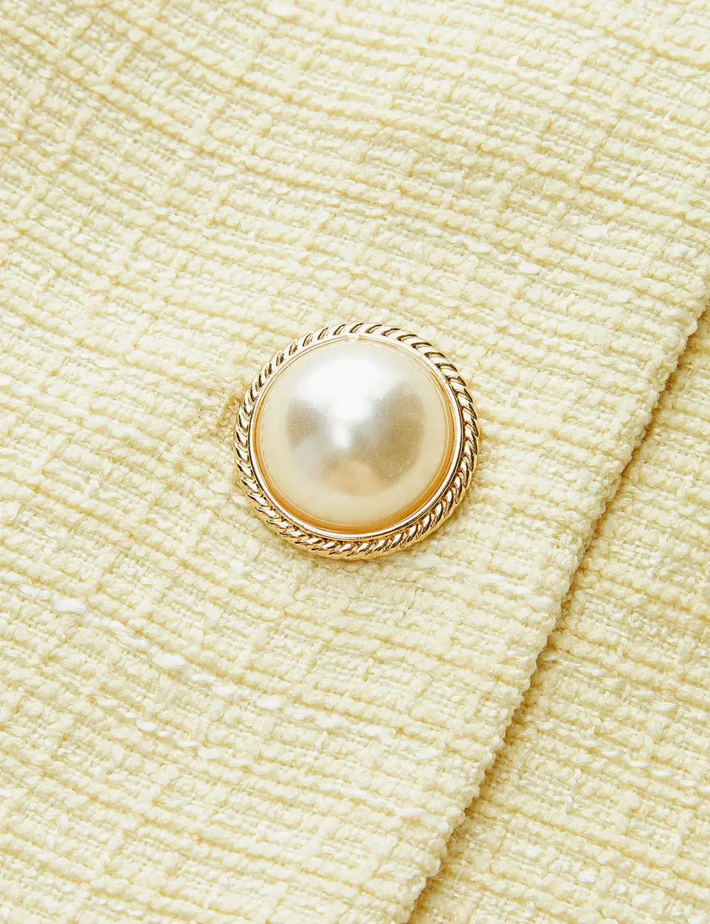 Pearl Button Tweed Vest and Shorts Set