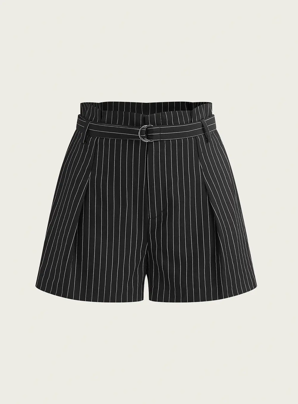 Belted Striped Shorts