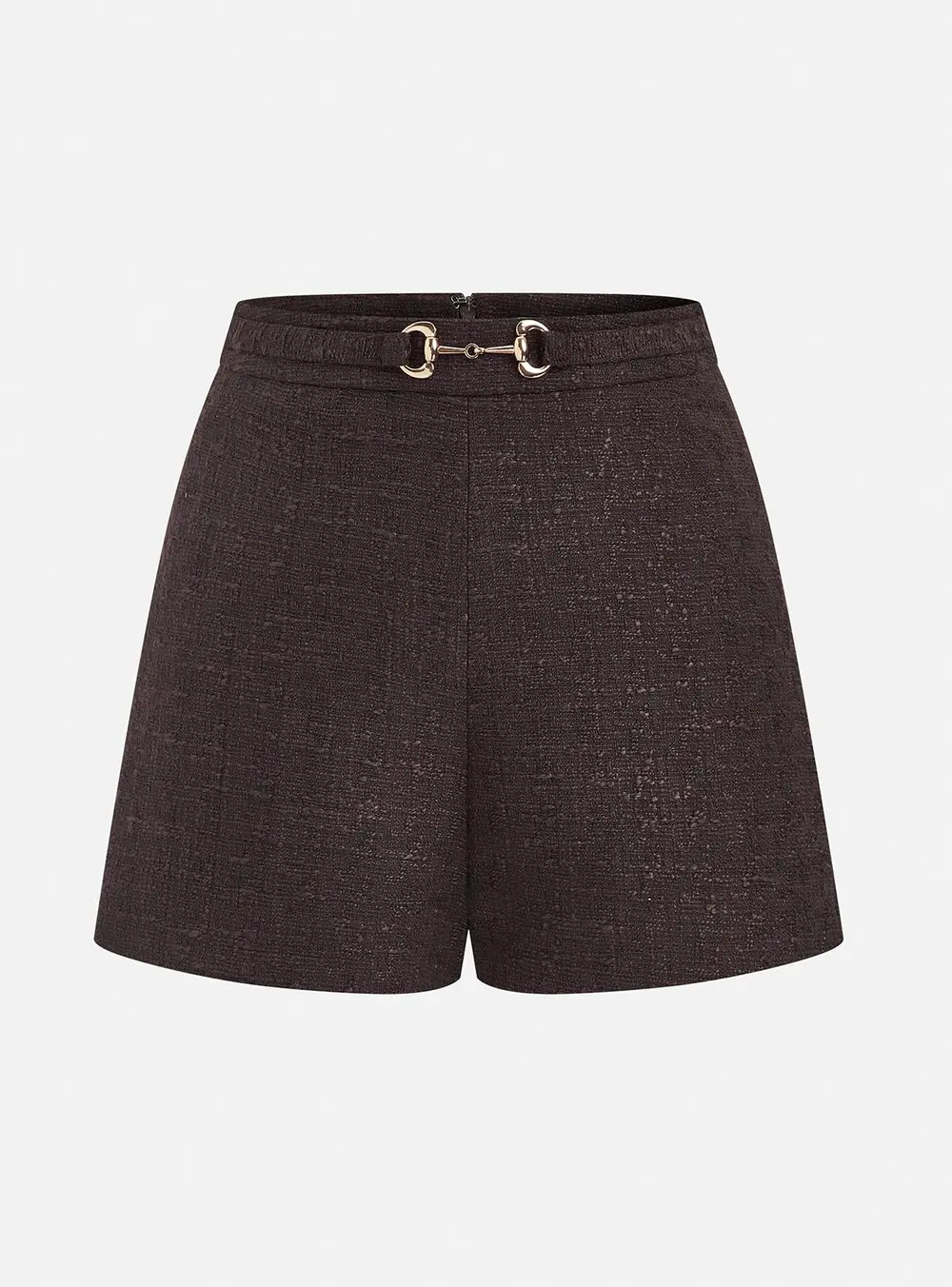 Horsebit Buckle Tweed Shorts