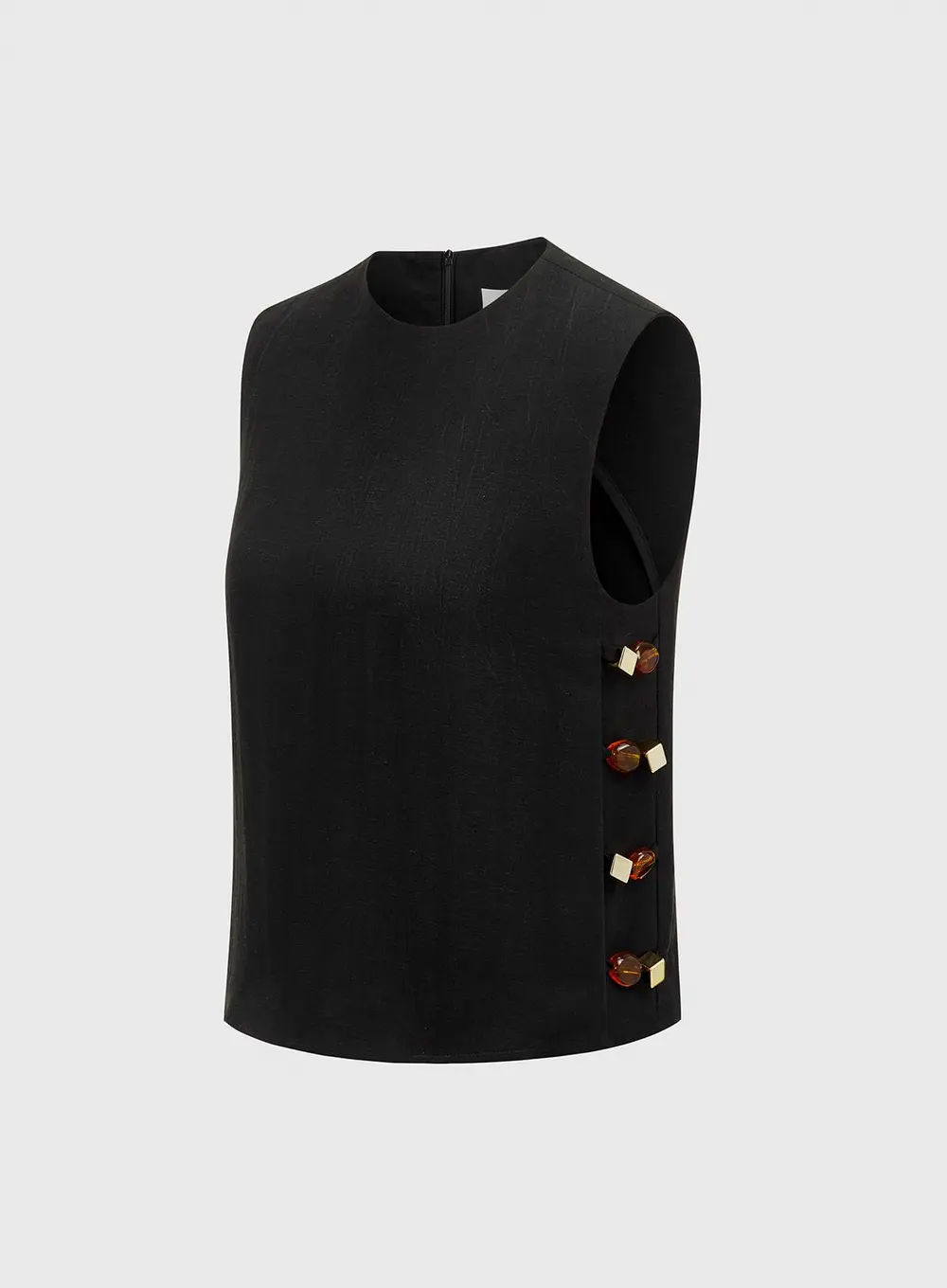 Tortoiseshell Detail Sleeveless Top & Shorts Set