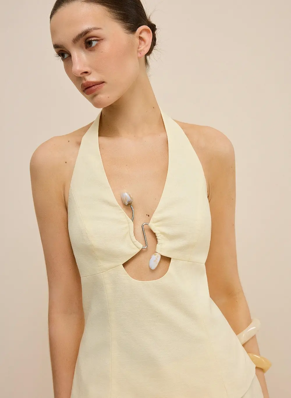 Halter Cut-Out Top and Shorts Set