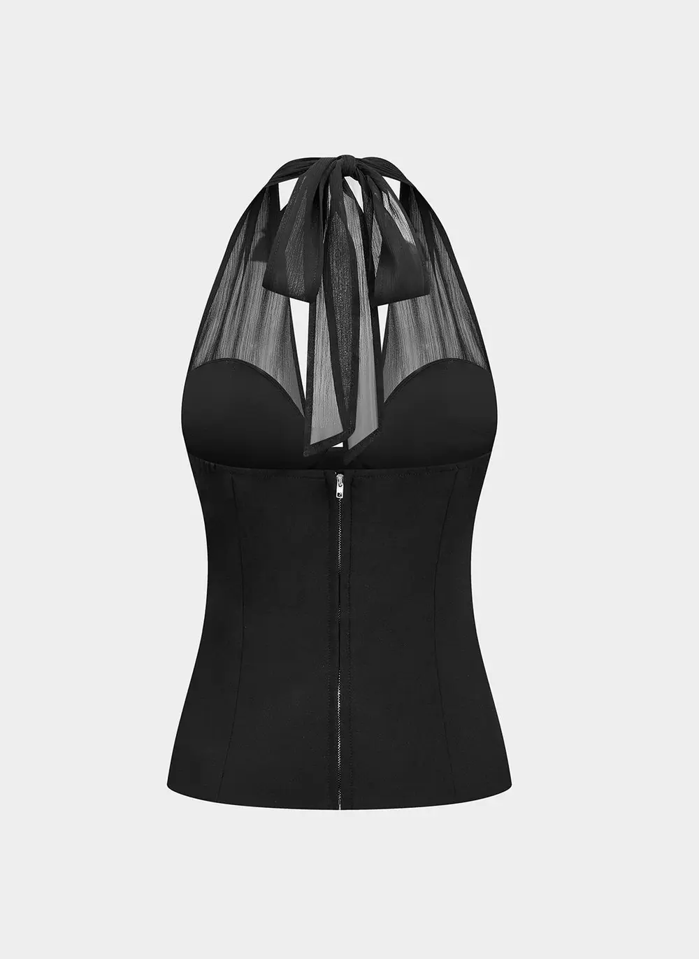 Sheer Halter Neck Top & Shorts Set