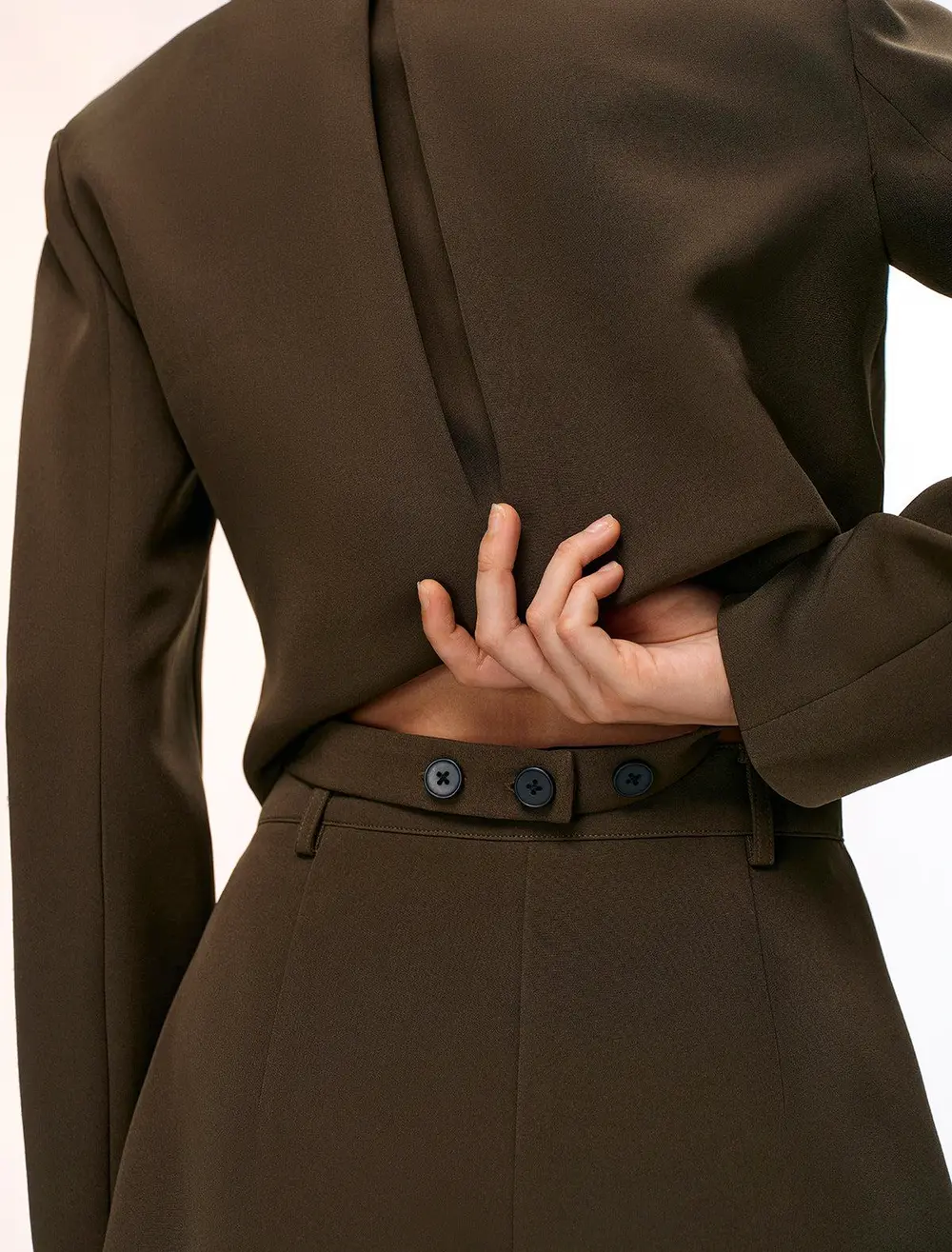 Cropped Blazer & Pleated Shorts Set